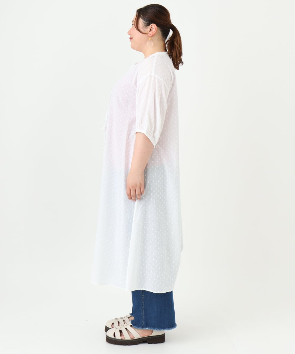 OLEGV28169 eur3(エウルキューブ) 【大きいサイズ】インド刺繍ワンピース ホワイト(90)