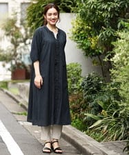 OLEGV28169 eur3(エウルキューブ) 【大きいサイズ】インド刺繍ワンピース ダークグレー(93)
