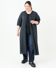OLEGV28169 eur3(エウルキューブ) 【大きいサイズ】インド刺繍ワンピース ダークグレー(93)