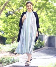 OLEHA07139 eur3(エウルキューブ) 【大きいサイズ/2WAY】コットンボイルサマーワンピース ライトブルー(50)