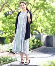 OLEHA07139 eur3(エウルキューブ) 【大きいサイズ/2WAY】コットンボイルサマーワンピース ライトブルー(50)