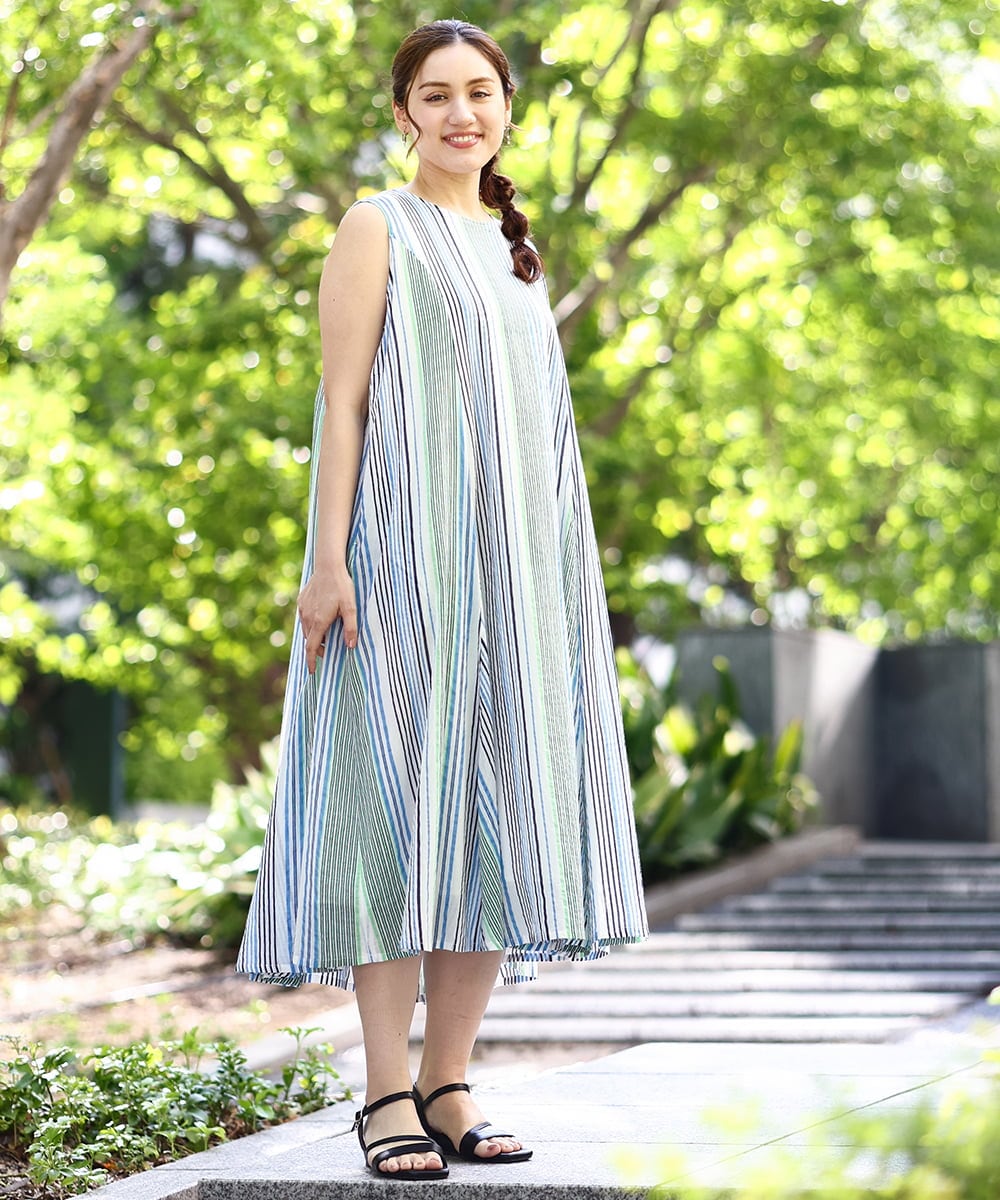 OLEHA07139 eur3(エウルキューブ) 【大きいサイズ/2WAY】コットンボイルサマーワンピース ライトブルー(50)