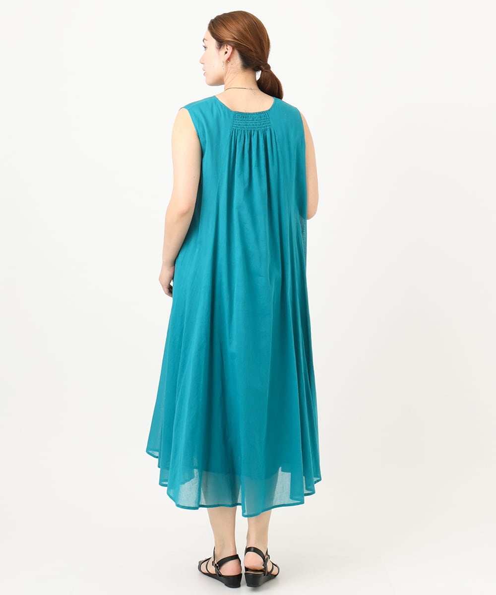 OLEHA07139 eur3(エウルキューブ) 【大きいサイズ/2WAY】コットンボイルサマーワンピース ブルー(55)