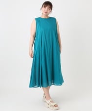 OLEHA07139 eur3(エウルキューブ) 【大きいサイズ/2WAY】コットンボイルサマーワンピース ブルー(55)