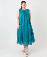 OLEHA07139 eur3(エウルキューブ) 【大きいサイズ/2WAY】コットンボイルサマーワンピース ブルー(55)