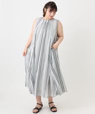 OLEHA07139 eur3(エウルキューブ) 【大きいサイズ/2WAY】コットンボイルサマーワンピース ブラック(94)