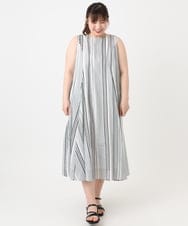 OLEHA07139 eur3(エウルキューブ) 【大きいサイズ/2WAY】コットンボイルサマーワンピース ブラック(94)