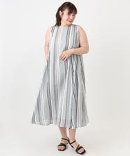 OLEHA07139 eur3(エウルキューブ) 【大きいサイズ/2WAY】コットンボイルサマーワンピース ブラック(94)