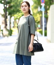 OLEHA27099 eur3(エウルキューブ) 【大きいサイズ/接触冷感】カノコバックフレアチュニック カーキ(36)