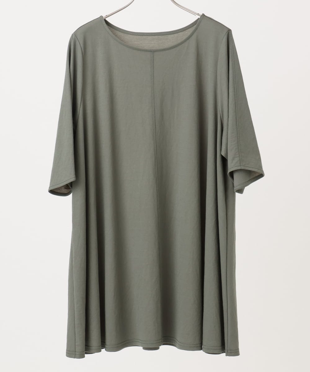 OLEHA27099 eur3(エウルキューブ) 【大きいサイズ/接触冷感】カノコバックフレアチュニック カーキ(36)