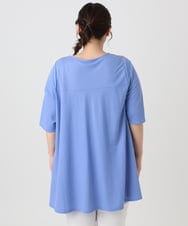 OLEHA27099 eur3(エウルキューブ) 【大きいサイズ/接触冷感】カノコバックフレアチュニック ブルー(55)
