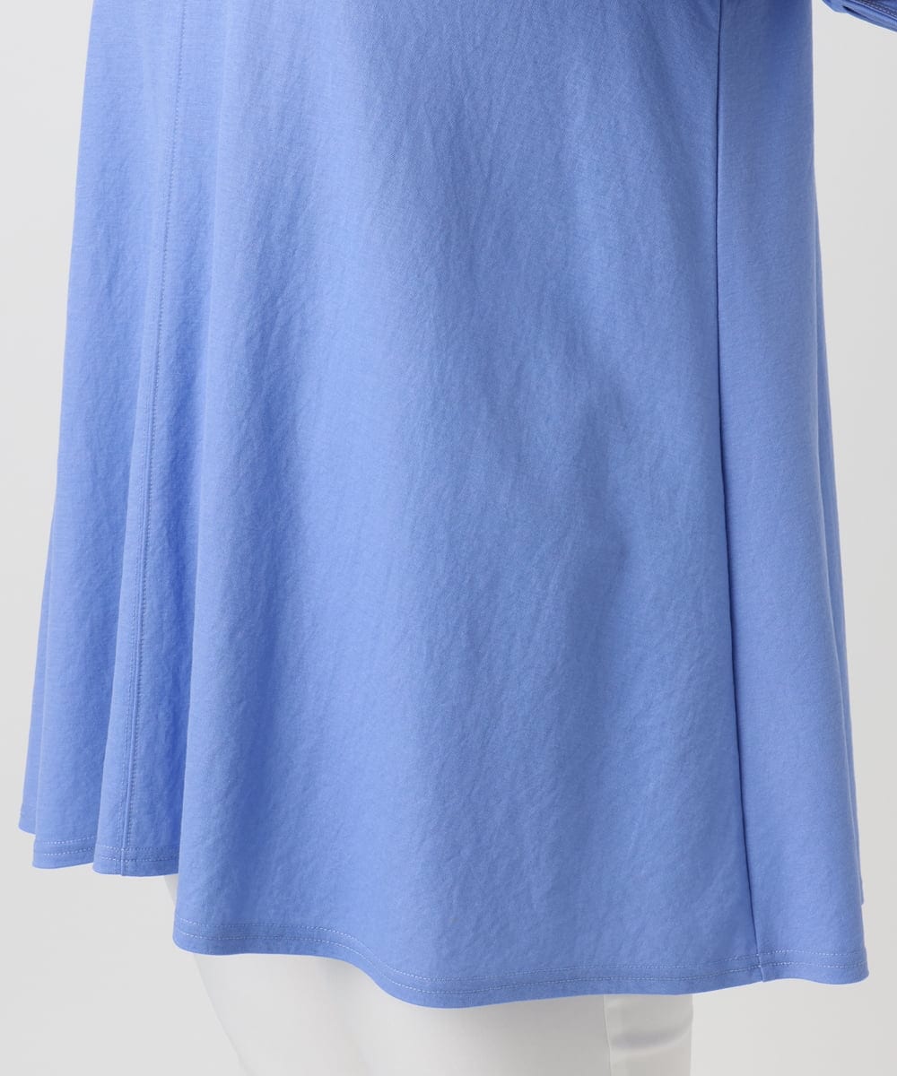 OLEHA27099 eur3(エウルキューブ) 【大きいサイズ/接触冷感】カノコバックフレアチュニック ブルー(55)