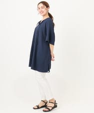 OLEHA28099 eur3(エウルキューブ) 【大きいサイズ】ぽこぽこフレアスリーブチュニック ネイビー(57)（WEB限定カラー）