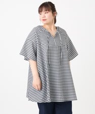 OLEHA28099 eur3(エウルキューブ) 【大きいサイズ】ぽこぽこフレアスリーブチュニック ホワイト(90)