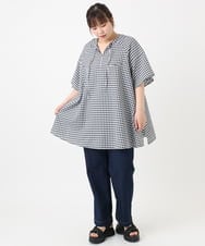 OLEHA28099 eur3(エウルキューブ) 【大きいサイズ】ぽこぽこフレアスリーブチュニック ホワイト(90)
