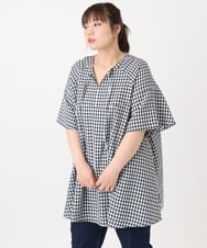 OLEHA28099 eur3(エウルキューブ) 【大きいサイズ】ぽこぽこフレアスリーブチュニック ホワイト(90)