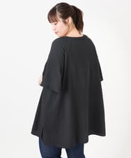 OLEHA28099 eur3(エウルキューブ) 【大きいサイズ】ぽこぽこフレアスリーブチュニック ブラック(94)