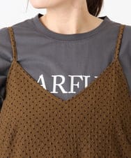 OLEHA30129 eur3(エウルキューブ) 【WEB先行販売】【大きいサイズ】エンボスドットワンピース モカ(84)