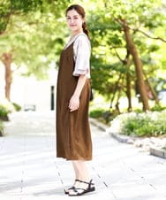 OLEHA30129 eur3(エウルキューブ) 【WEB先行販売】【大きいサイズ】エンボスドットワンピース モカ(84)