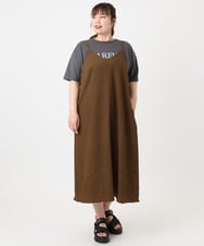 OLEHA30129 eur3(エウルキューブ) 【WEB先行販売】【大きいサイズ】エンボスドットワンピース モカ(84)