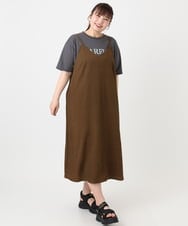 OLEHA30129 eur3(エウルキューブ) 【WEB先行販売】【大きいサイズ】エンボスドットワンピース モカ(84)