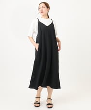 OLEHA30129 eur3(エウルキューブ) 【WEB先行販売】【大きいサイズ】エンボスドットワンピース ブラック(94)