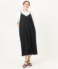 OLEHA30129 eur3(エウルキューブ) 【WEB先行販売】【大きいサイズ】エンボスドットワンピース ブラック(94)