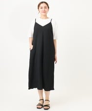 OLEHA30129 eur3(エウルキューブ) 【WEB先行販売】【大きいサイズ】エンボスドットワンピース ブラック(94)