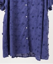OLEHA34139 eur3(エウルキューブ) 【大きいサイズ】刺繍バンドカラーチュニック ブルー(55)