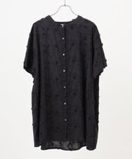 OLEHA34139 eur3(エウルキューブ) 【大きいサイズ】刺繍バンドカラーチュニック ブラック(94)
