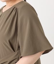 OLEHA38129 eur3(エウルキューブ) 【大きいサイズ】ヴィンテージポプリンワンピース カーキ(36)