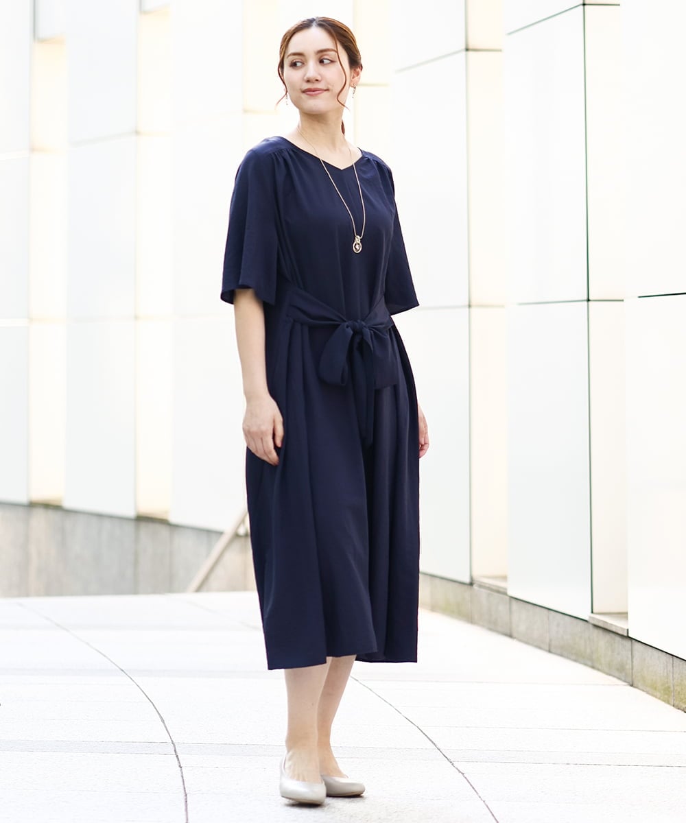 OLEHA38129 eur3(エウルキューブ) 【大きいサイズ】ヴィンテージポプリンワンピース ネイビー(57)