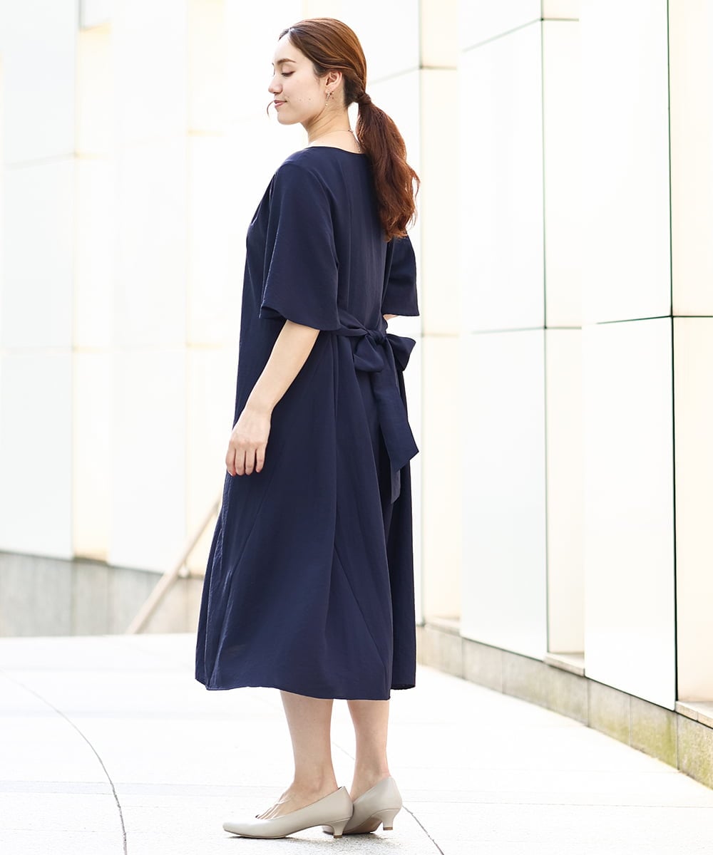 OLEHA38129 eur3(エウルキューブ) 【大きいサイズ】ヴィンテージポプリンワンピース ネイビー(57)