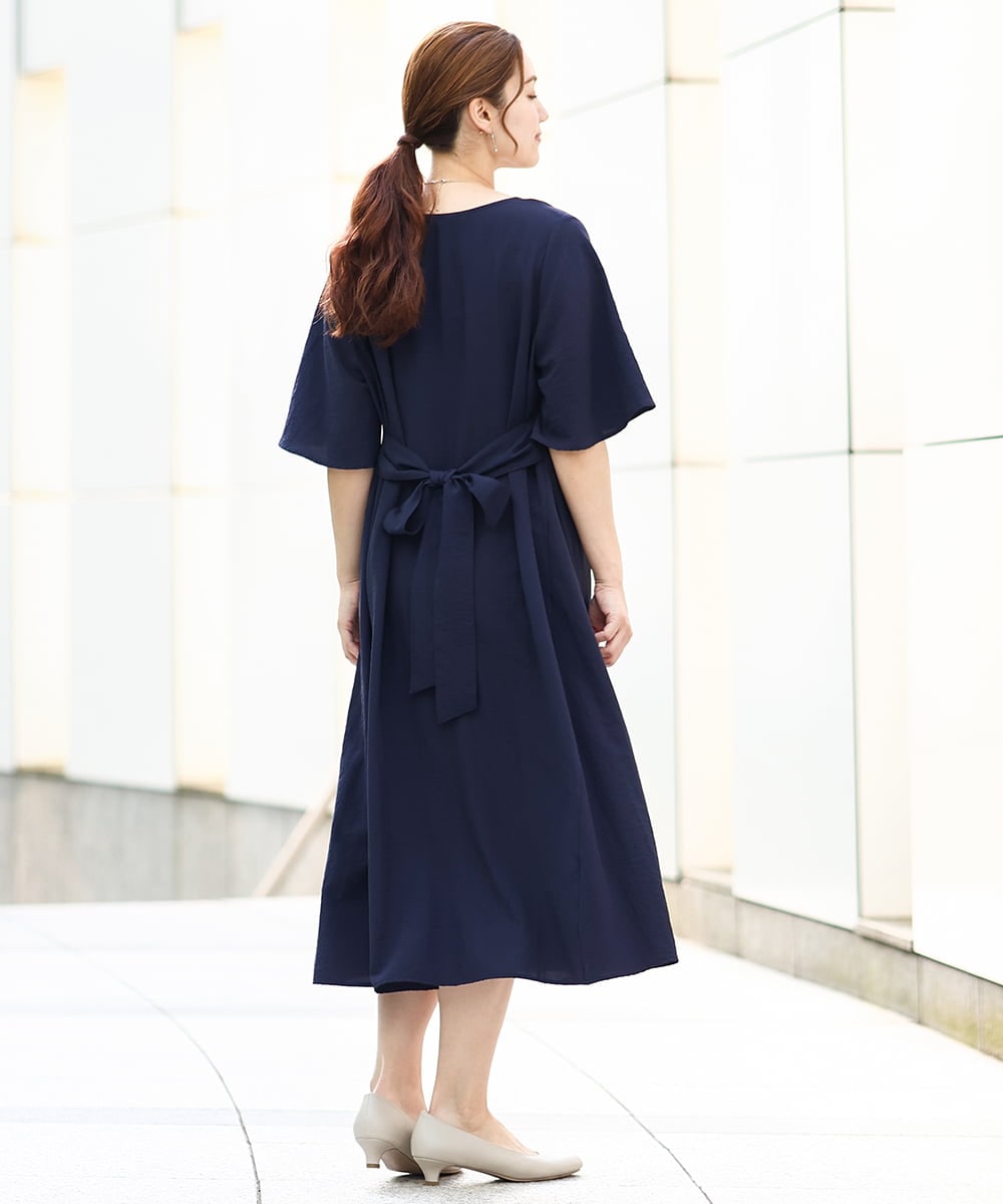 OLEHA38129 eur3(エウルキューブ) 【大きいサイズ】ヴィンテージポプリンワンピース ネイビー(57)