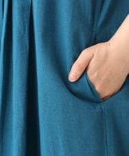 OLEHD20109 eur3(エウルキューブ) 【大きいサイズ】インド綿ノースリーブタックワンピース ブルー