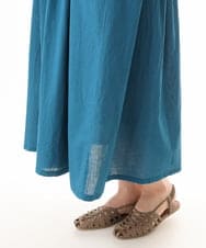 OLEHD20109 eur3(エウルキューブ) 【大きいサイズ】インド綿ノースリーブタックワンピース ブルー
