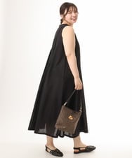 OLEHD20109 eur3(エウルキューブ) 【大きいサイズ】インド綿ノースリーブタックワンピース ブラック