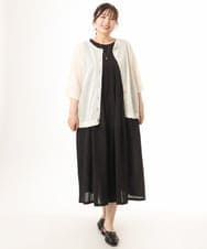 OLEHD20109 eur3(エウルキューブ) 【大きいサイズ】インド綿ノースリーブタックワンピース ブラック