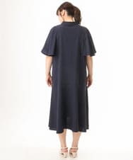 OLEHD21139 eur3(エウルキューブ) 【大きいサイズ】フレアスリーブワンピース ネイビー