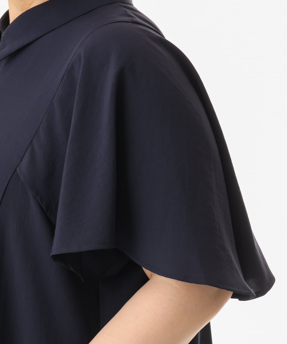 OLEHD21139 eur3(エウルキューブ) 【大きいサイズ】フレアスリーブワンピース ネイビー