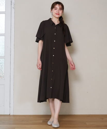 OLEHD21139 eur3 【WEB先行販売】【大きいサイズ】フレアスリーブワンピース