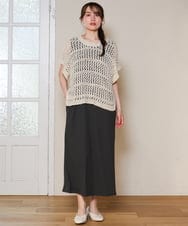 OLEHD25129 eur3(エウルキューブ) 【WEB先行販売】【大きいサイズ】リブジャージーノースリーブワンピース ダークグレー