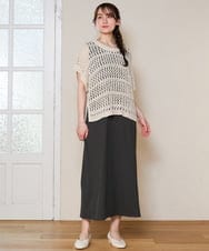 OLEHD25129 eur3(エウルキューブ) 【WEB先行販売】【大きいサイズ】リブジャージーノースリーブワンピース ダークグレー