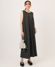 OLEHD25129 eur3(エウルキューブ) 【大きいサイズ】リブジャージーノースリーブワンピース ダークグレー