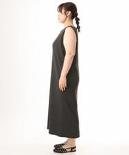 OLEHD25129 eur3(エウルキューブ) 【WEB先行販売】【大きいサイズ】リブジャージーノースリーブワンピース ダークグレー