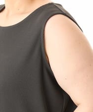 OLEHD25129 eur3(エウルキューブ) 【WEB先行販売】【大きいサイズ】リブジャージーノースリーブワンピース ダークグレー
