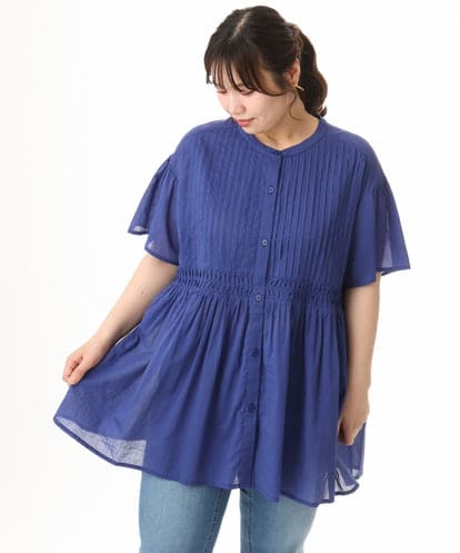 OLEHD32089 eur3 【大きいサイズ】インド綿ギャザーチュニック