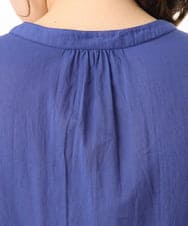 OLEHD32089 eur3(エウルキューブ) 【大きいサイズ】インド綿ギャザーチュニック ブルー