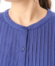 OLEHD32089 eur3(エウルキューブ) 【大きいサイズ】インド綿ギャザーチュニック ブルー