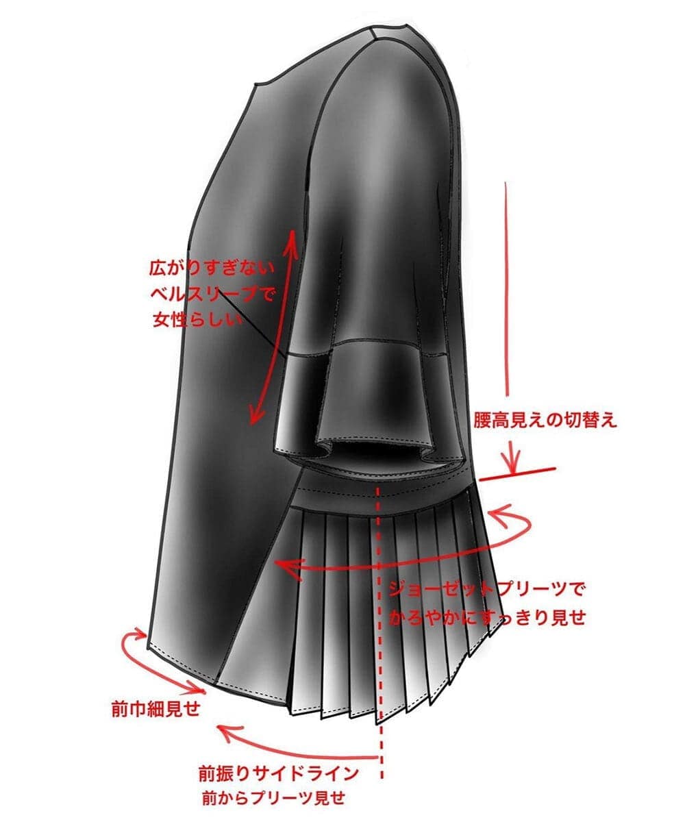 大きいサイズ/11号サイズあり】バックプリーツセットアップ  